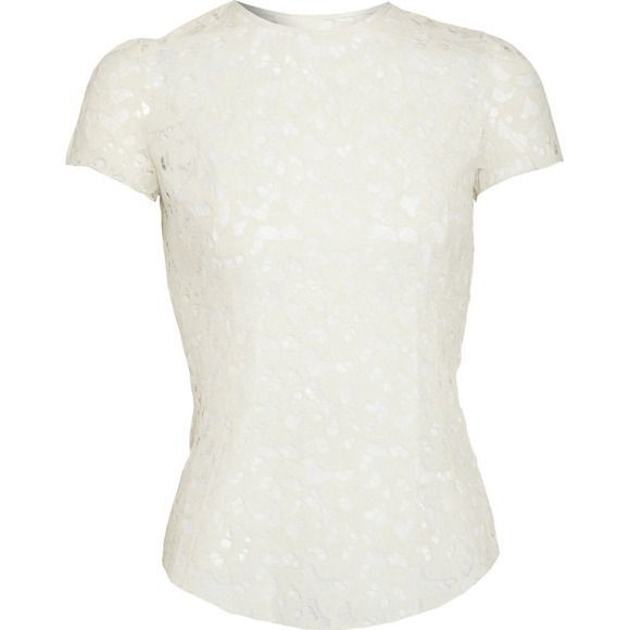 Nina Ricci Tops - Nina Ricci Ivory Wool Lace SS Top US 10/ EU 44 NWT